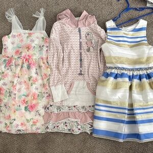 Naartjie Floral, Pink, and Striped Kids Dress Trio